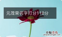 元茂荣名字打分118分