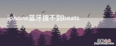 iphone蓝牙搜不到beatssolo3 iPhone蓝牙搜不到beats