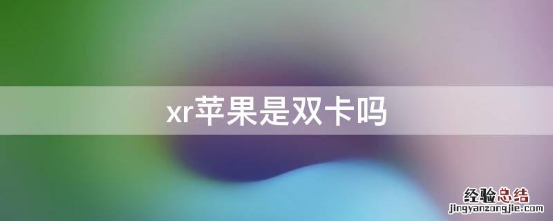 xriPhone是双卡吗 iphone xr是双卡双待手机吗