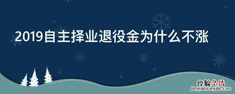 2019自主择业退役金为什么不涨