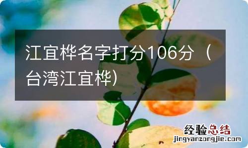 台湾江宜桦 江宜桦名字打分106分