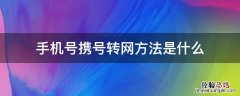 手机号携号转网方法是什么