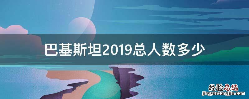 巴基斯坦2019总人数多少