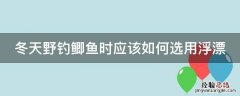 冬天野钓鲫鱼时应该如何选用浮漂