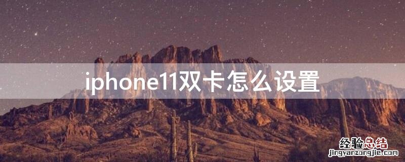 iphone11双卡怎么设置主副卡 iPhone11双卡怎么设置