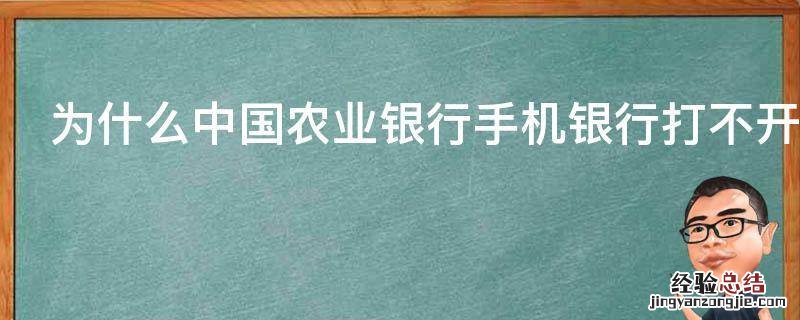 为什么中国农业银行手机银行打不开