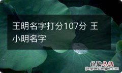 王明名字打分107分 王小明名字