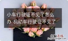 小车行驶证不见了怎么办 机动车行驶证不见了怎么办