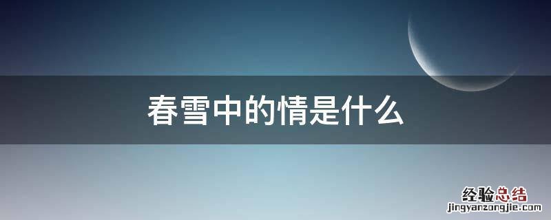 春雪中的情是什么