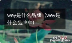 wey是什么品牌车 wey是什么品牌