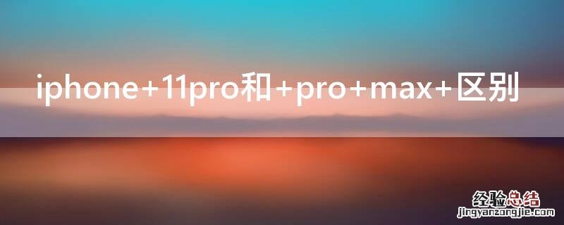 iPhone 11pro和 pro max 区别