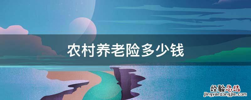 农村养老险多少钱