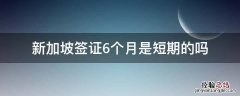 新加坡签证6个月是短期的吗