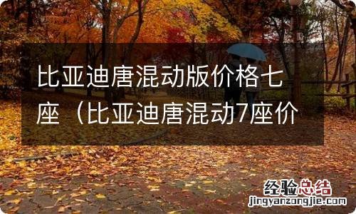 比亚迪唐混动7座价格 比亚迪唐混动版价格七座