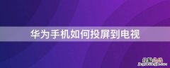 华为手机如何投屏到电视上看电视剧 华为手机如何投屏到电视