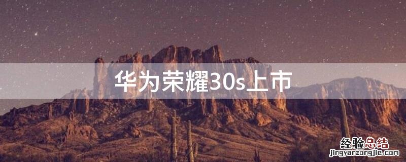 华为荣耀30s上市