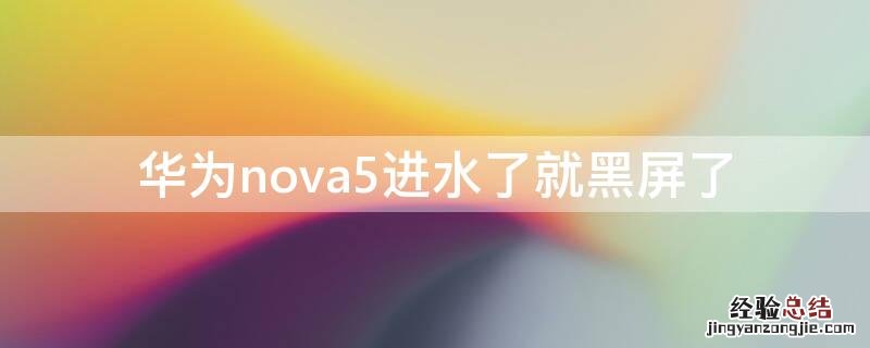 华为nova5进水了就黑屏了