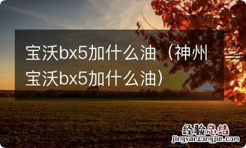 神州宝沃bx5加什么油 宝沃bx5加什么油