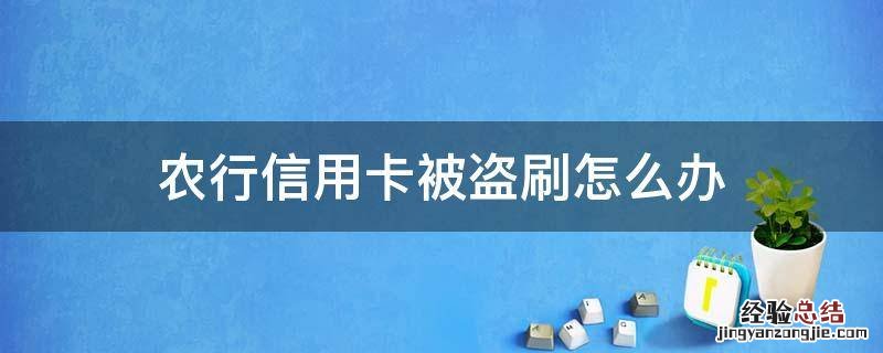 农行信用卡被盗刷怎么办