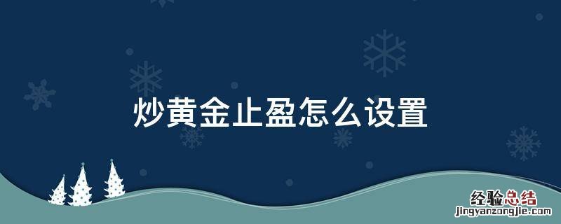 炒黄金止盈怎么设置