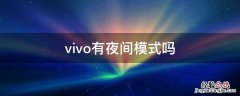 vivo有夜间模式吗