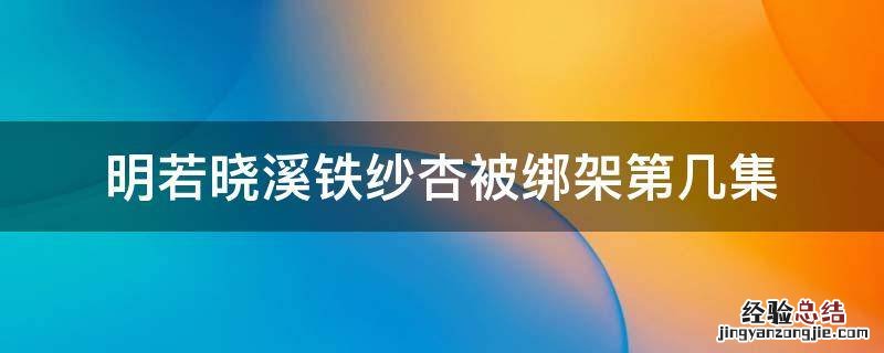 明若晓溪铁纱杏被绑架第几集