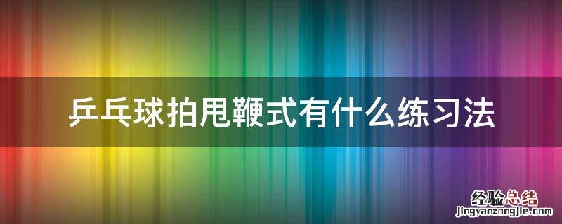 乒乓球拍甩鞭式有什么练习法