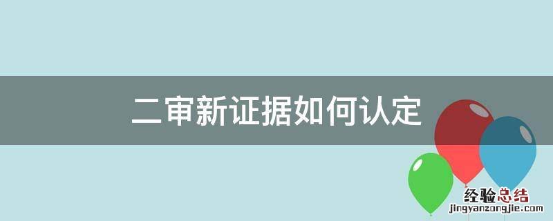 二审新证据如何认定