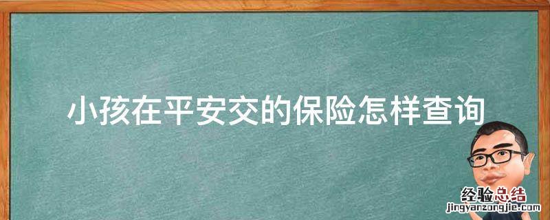 小孩在平安交的保险怎样查询