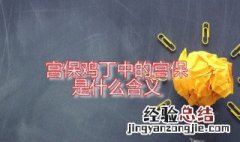 宫保鸡丁中的宫保是什么含义 宫保鸡丁 什么意思