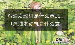 汽油发动机是什么意思? 汽油发动机是什么意思