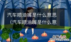 汽车喷油嘴是什么意思图片 汽车喷油嘴是什么意思