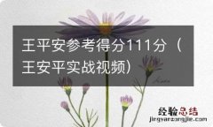 王安平实战视频 王平安参考得分111分