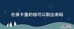 社保卡里的钱可以取出来吗