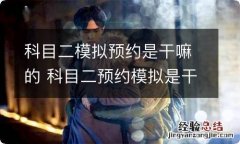 科目二模拟预约是干嘛的 科目二预约模拟是干什么的