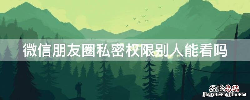微信朋友圈私密权限别人能看吗