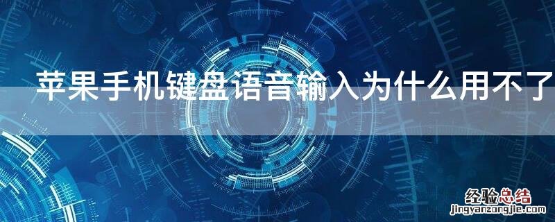 iPhone手机键盘语音输入为什么用不了