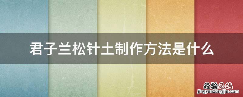 君子兰松针土制作方法是什么