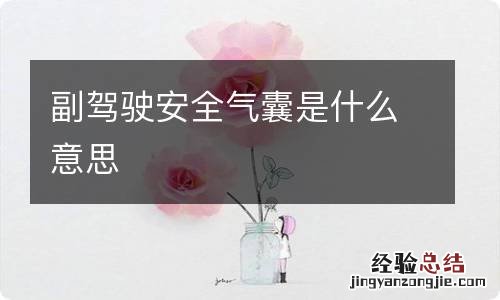 副驾驶安全气囊是什么意思