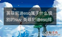 英菲尼迪esq属于什么级别的suv 英菲尼迪esq排放标准