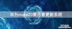 华为mate20要不要更新系统