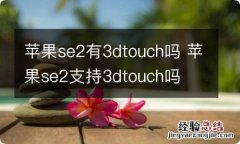 苹果se2有3dtouch吗 苹果se2支持3dtouch吗