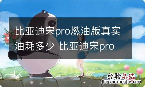 比亚迪宋pro燃油版真实油耗多少 比亚迪宋pro真实油耗