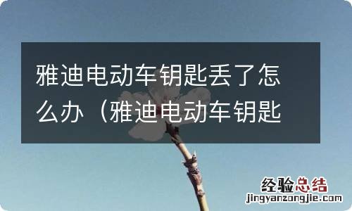 雅迪电动车钥匙丢了怎么办遥控把车锁住了 雅迪电动车钥匙丢了怎么办