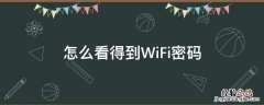 怎么看得到WiFi密码