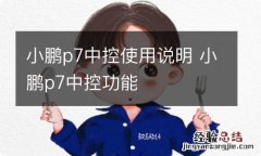 小鹏p7中控使用说明 小鹏p7中控功能