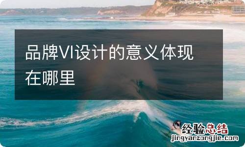 品牌VI设计的意义体现在哪里