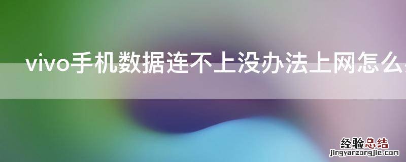 vivo手机数据连不上没办法上网怎么办