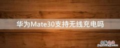 华为Mate30支持无线充电吗