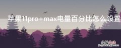 iPhone11pro max电量百分比怎么设置